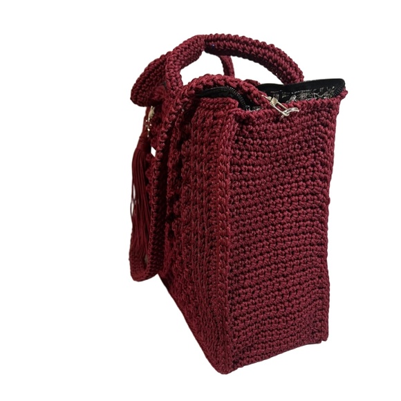 Handmade Red Sling Womens Shoulder Handbag - Picture 4 of 5